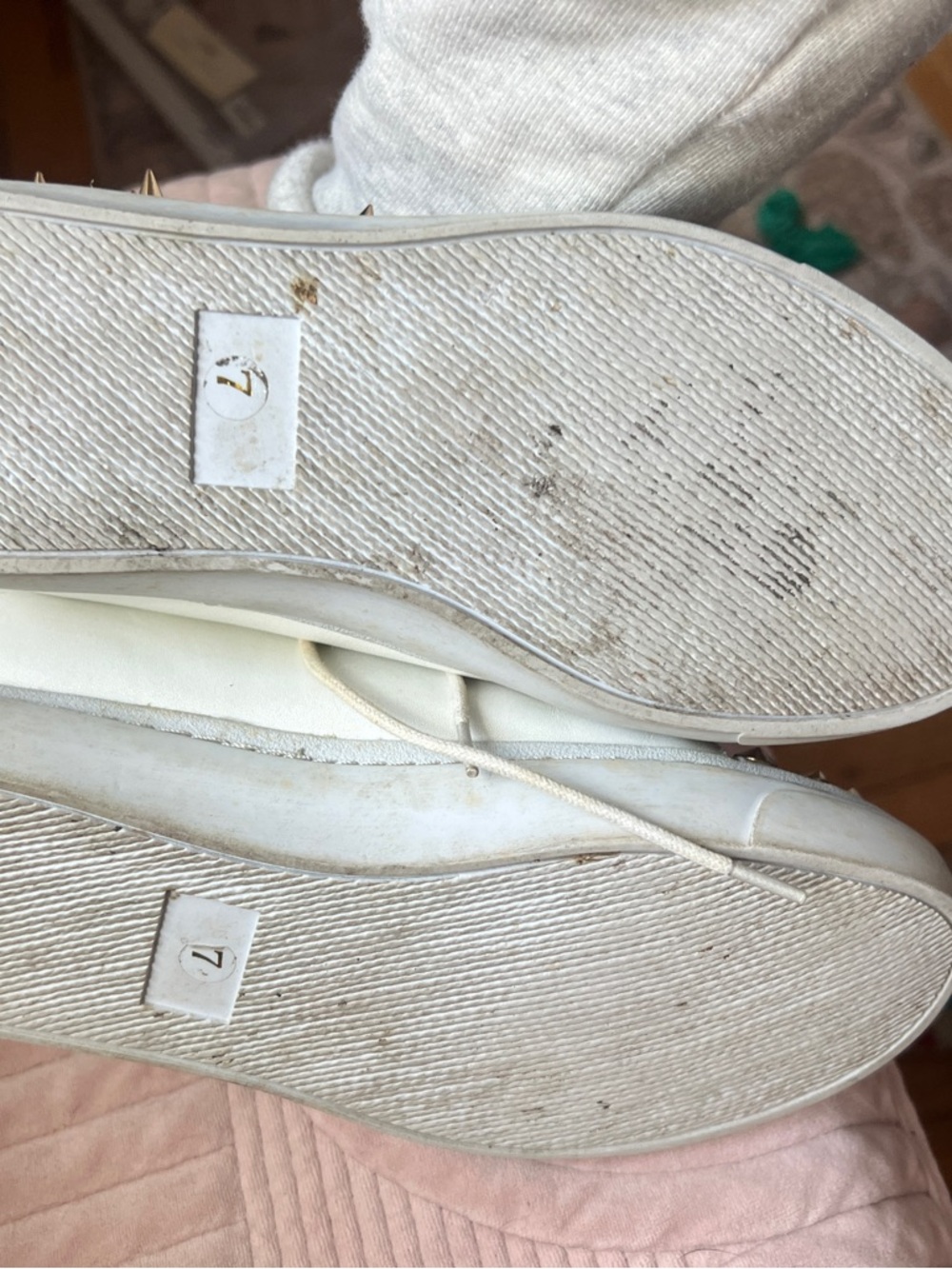 Jeffrey Campbell White High-Top Sneakers with Gold Studs - Picture 10 of 11